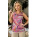021417 - Regata Ramany Estampa Folhas Bordadas